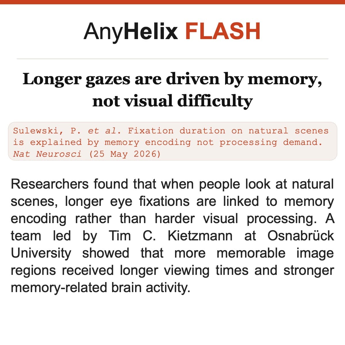 AnyHelix Flash card: Eyes Linger Flash